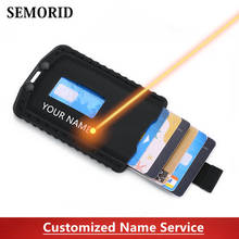 SEMORID New Draw Card Holder RFID Blocking  Individual Customized Anti-Theft PU Leather Slim Thin Mini Wallet for Men Women 2024 - buy cheap