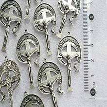 Pingente clássico de cruz de jesus, 50 peças/católico medalha de cruz de jesus, acessórios de colar com amuleto 2024 - compre barato