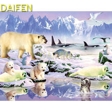 Full Round Diamond mosaic Full Square Diamond painting Cross stitch Polar bear seal Sea lion Seagull 5D DIY Diamond embroidery 2024 - buy cheap