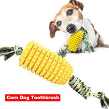 Cepillo de dientes de maíz herramienta de limpieza mordedores de juguete para perros pequeños, Juguetes Divertidos en forma de perro, juguete interactivo, palo Molar de goma duradero 2024 - compra barato
