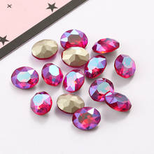New Arrival Small Szie Loose Stones Drop Oval Crystals Glue On Nails Pointback Rhinestones Red Color Shiny DIY Accessories 2024 - buy cheap