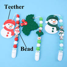 Детские игрушки, силиконовые жевательные игрушки пищевого класса, подарок на Рождество, снеговик, ожерелье для прорезывания зубов, зажим для соски, товары для кормления 2024 - купить недорого