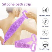 Silicone Bath Towel Rubbing Skin Care Shower Exfoliation Back Scrubber Body Massage Exfoliating Clean Brush Hanger 2024 - buy cheap