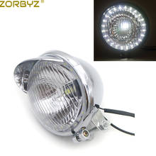 ZORBYZ-Luz LED antiniebla con anillo de ojo de Ángel para motocicleta, luz LED cromada de 5 pulgadas, para Harley, Honda, Kawasaki, personalizada 2024 - compra barato