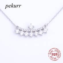 Pekurr-collares geométricos de Plata de Ley 925 para mujer, con 8 estrellas de circonita cúbica y tira larga de circonita, colgantes, cadena de plata, regalos de joyería 2024 - compra barato