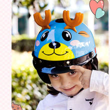 Casco de motocicleta para niños y niñas, protector de cabeza de seguridad con dibujos animados, adorable, para las cuatro estaciones 2024 - compra barato