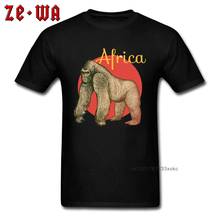 Крутая Мужская футболка в африканском стиле, Винтажная Футболка с принтом гориллы на мужской одежде, хлопковые уличные модные топы для взрослых, большие размеры 2024 - купить недорого