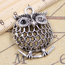 10pcs Charms Owl Standing Branch 33x25mm Tibetan Silver Color Pendants Antique Jewelry Making DIY Handmade Craft 2024 - buy cheap