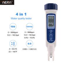 Yieryi AZ8373 TDS&Salinity 2 In1 Water Quality Testing Meter Pen Type Seawater Hydrometer Meter For Food Saltiness Detector 2024 - buy cheap