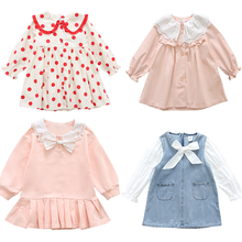 2021 Spring Summer Dress for Baby Girls Bow Korean Version Dress Long-sleeved Princess Dress Baby Clothing for 3 4 5 6 7 Years 2024 - buy cheap