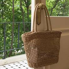 Casual Hollow Straw Basket Women Handbags Rattan Shoulder Bags Wicker Weave Summer Beach Bag Large Capacity Tote Travel Purses 2024 - buy cheap