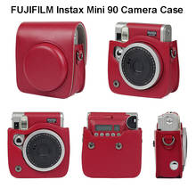 FUJIFILM Instax Mini 90 Neo Classic Camera Case PU Leather Shoulder Strap Camera Bag Crystal PVC Protective Carry Cover 2024 - buy cheap