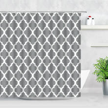 Grey Diamond Grid Shower Curtains Geometric Pattern Nordic Style Simple Modern Waterproof Fabric Home Decor Bathroom Curtain Set 2024 - buy cheap