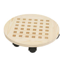 Rolling Wooden Planter Pot Holder Round In/Outdoor Universal Wheeled 360° 25cm/30cm/35cm/40cm Wheels Removable Flower Pot Stand 2024 - buy cheap