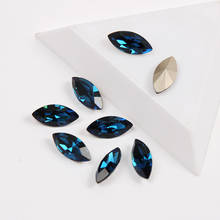 YANRUO 4200 K9 Glitter Glass Rhinestones Navette Shape Montana Color Nail Rhinestone 3D Jewelry Making Beads DIY Nail Art Gems 2024 - buy cheap