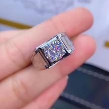 925 sterling silver ring Classic style Diamond jewelry Mosan diamond ring 2CT 8*8mm Wedding Party gift Ring For man 2024 - buy cheap