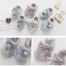 Summer Newborn Socks Baby Lace Princess Dispensing Non-Slip ankle socks summer thin Cotton Lace Flower Bow Room Socks infant 2024 - buy cheap