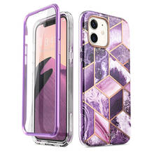 Capa para iphone 12 mini capa 5.4 polegadas (2020) segunda pele com glitter mármore e protetor de tela embutido 2024 - compre barato