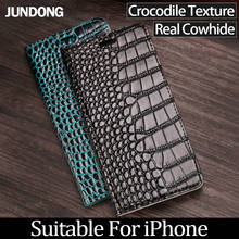 Caso de telefone de luxo para iphone 6 7 8 plus x xs max caso textura crocodilo flip capa para iphone 6s plus 6p 7p 8 p 2024 - compre barato