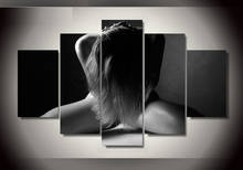 Jie do arte preto e branco mulher nu modular fotos quadros em tela para sala de estar cartaz de parede 2024 - compre barato