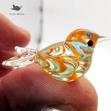 Estatueta decorativa em miniatura de vidro murano, pássaro decorativo estilo japonês, acessórios de decoração para jardim doméstico, vidro adorável artesanal, ornamento de animais 2024 - compre barato