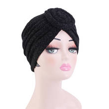 Chapéu turbante árabe, moda índia, turbante com cabeça estampada muçulmano, para interior hijab 2024 - compre barato