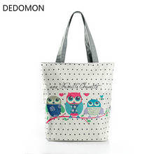 Floral And Owl Printed Women's Casual Tote Female Daily Use Female Shopping Bag Ladies Single Shoulder Handbag Simple Beach Bag 2024 - buy cheap