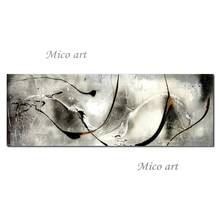 Black And White New Abstract Textured Oil Painting 100% Handmade Canvas Wall Art Unframed Latest Paintings Artwork Free Shipping 2024 - buy cheap