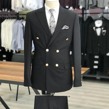 Black Mens Suit for the Groom Two Pieces Herringbone Costume Homme Mariage Peaky Blinders Latest Coat Design Jacket Pants 2024 - buy cheap