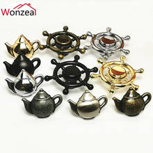 1PCS Creative Coffee Teapot Knobs Zinc Alloy Antique Drawer Door Closet Cupboard Pull Kitchen Cabinet Handles Furniture Fittings 2024 - buy cheap
