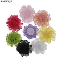 7cm Boutique DIY Flowers Fabric Chiffon Flowers Without Clips Christmas Accessory Wedding Girls Hair Accessories 10pcs/lot 2024 - buy cheap