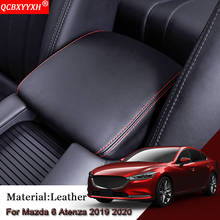 Capa almofada em couro para carro estilizada, proteção para apoio de braço, acessório para carro mazda 6 atenza 2019 2020 2024 - compre barato