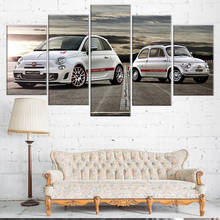 Cuadro de Arte de pared para decoración del hogar, póster Modular moderno, Marco para sala de estar, Fiat 595 Abarth Cars, 5 piezas 2024 - compra barato