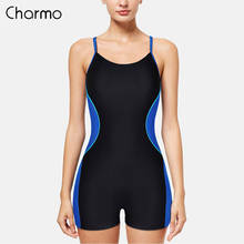 Charmo Women‘s One Piece Sports Swimwear Boyleg Pro Swimsuit Beach Wear Colorblock Racerback Bathing Suits Bikini 2024 - buy cheap