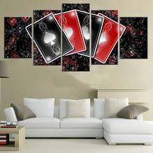 Juego de cartas de juego de 5 paneles, pintura de arte abstracto de pared, imágenes modulares para sala de estar, decoración del hogar, lienzo HD impreso, póster 2024 - compra barato