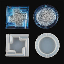 Moldes epóxi de cristal diy, caixa de armazenamento, cinzeiro, molde de resina, enfeite de silicone para rolamento, copo de cinzeiro 2024 - compre barato