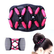 Double Hair Comb Magic Beads Elasticity Clip Stretchy Hair Combs Clips Fashion hair accessories hair bands decorate cl 2024 - buy cheap