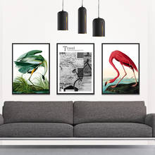 Холст с изображением фламинго, Современная Картина на холсте, настенный художественный принт, современные плакаты, настенные картины для декора гостиной 2024 - купить недорого