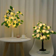 Lâmpada de mesa led rosa lâmpada árvore presente do dia dos namorados decoração da sala interior lâmpada natal festa de casamento luz árvore 2024 - compre barato
