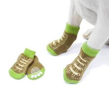 Conjunto de 4 unids/set de calcetines de algodón antideslizantes para perros pequeños, zapatos de gato para otoño e invierno, ropa interior, Protector de pata 2024 - compra barato