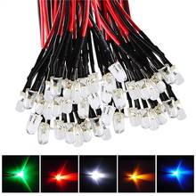 New 10Pcs 20cm 3mm/5mm LED Lamp Cable Bulb Pre-wired DC Emitting Diode Light Red/Green/Blue/RGB 5V 12V Voltage Lamp Cable 2024 - buy cheap