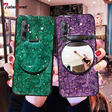 Fashion Makeup Mirror Marble Silicone Case For Xiaomi Mi 11 Note 10 10T 9 8 SE A3 A2 Lite A1 6X 5X CC9 Pro Gold Foil Cover 2024 - buy cheap