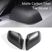 Matte Carbon Fiber Rearview Mirrors Guard Covers Caps Side Mirror Protector for Tesla Model 3 Exterior Modification 2024 - buy cheap