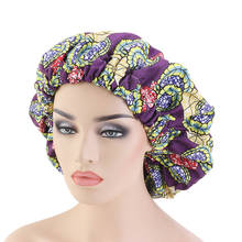 Chapéu feminino com estampa de ancara, forro de cetim macio com cabeça extra grande, para noite e cuidados com os cabelos 2024 - compre barato