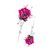 Временные татуировки-наклейки с изображением розовых цветов Английский алфавит дизайн ювелирных изделий поддельные татуировки водостойкие татуировки Arm большой Размеры для женщин 2024 - купить недорого