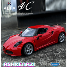 WELLY-Coche de aleación Alfa Romeo 4c 1:24, modelo de coche de simulación, decoración, colección de regalo, juguete de fundición a presión 2024 - compra barato