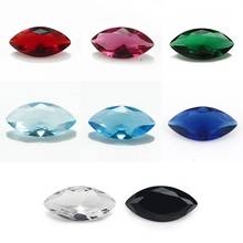 50pcs 1.5x3~8x16mm Marquise Shape Glass Stone White Green Blue Red Glass Beads Synthetic Stone 2024 - buy cheap