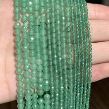 2/3/4mm Natural Green Aventurine Jades Faceted Bead Faceted Loose Round Mineral Tiny Beads for Jewelry Making DIY Bracelet 15'' 2024 - buy cheap