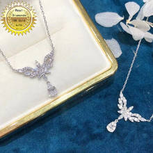 Collar de diamantes naturales de oro blanco de 18K 100%, todos los usos, Diamante de 0,6 CT y con certificado HM039 2024 - compra barato
