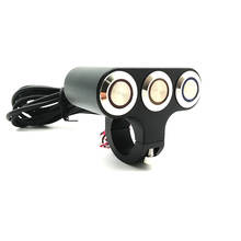 Motorcycle 7/8" Handlebar Switch Push ON/OFF 3 LED Buttons for Fog Light Speaker 2024 - buy cheap